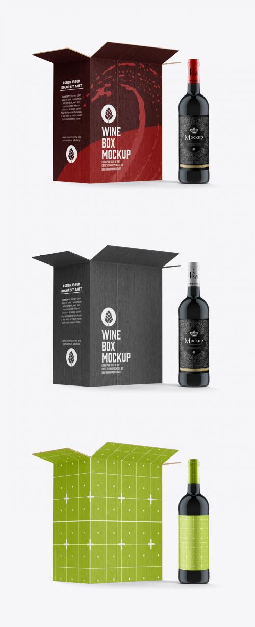 Box for Wine Bottles Mockup