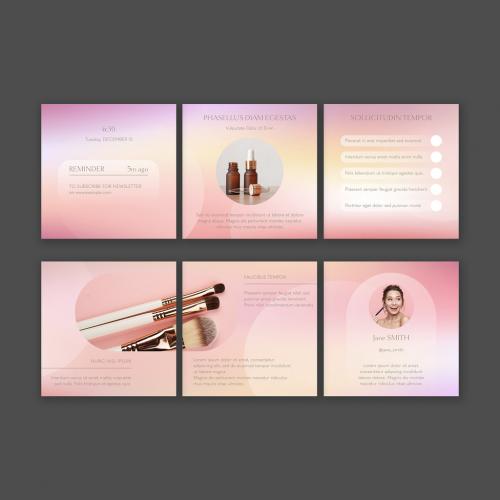 Pink Gradient Beauty Carousel Template