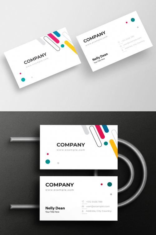 Creative Business Card Layout with Modern Shape