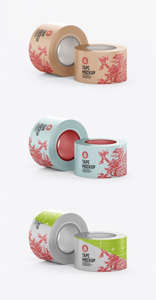 Set of Paper Duct Tapes Mockup