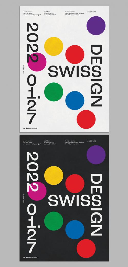 Creative Party and Event Poster Layout in the Swiss Style