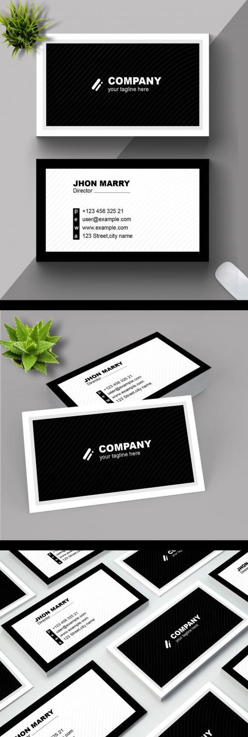 Black Business Card Layout