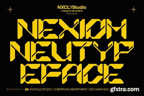 NCL Nexiom - Y2K Cyberpuk Futuristic Mecha Font 47CCDJF