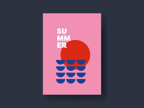 Summer Sunset Pink Card
