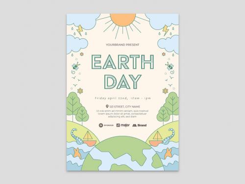 Earth Day Flyer Poster Layout for Environmental Eco Awareness