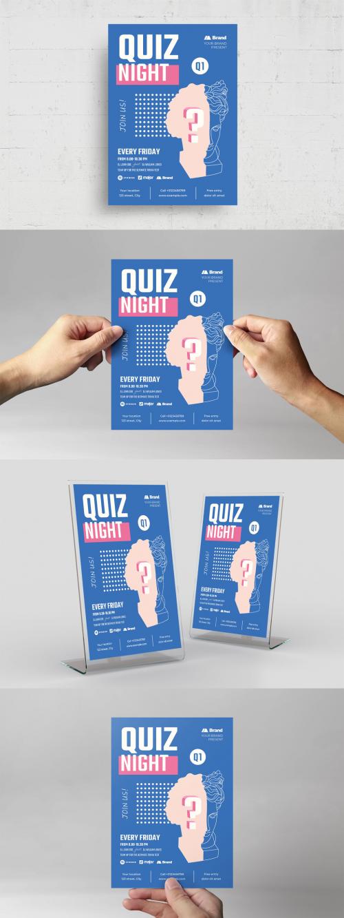 Modern Quiz Night Trivia Night Flyer Poster Layout