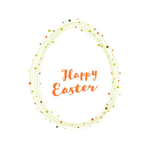 Happy Easter Minimalistic Card Layout with Easter Egg