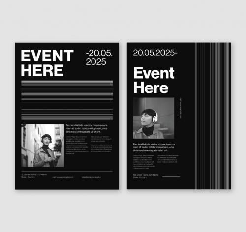 Black and White Event Poster Layout