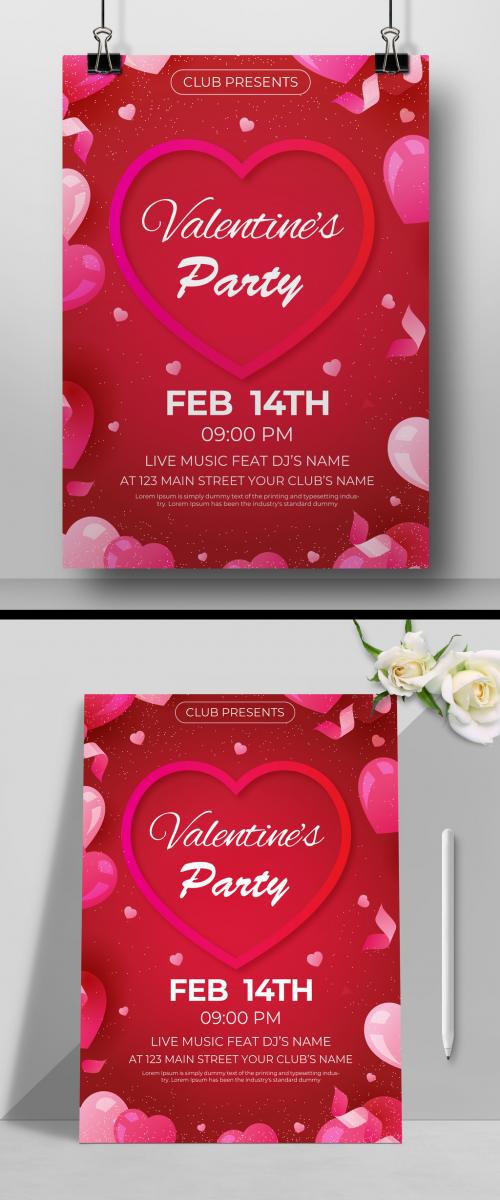 Valentine Party Flyer Layout