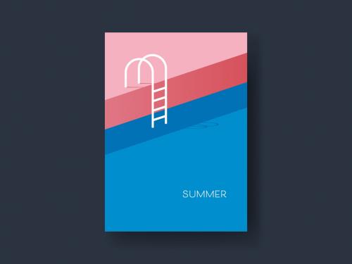 Summer Pool Minimal Design Card