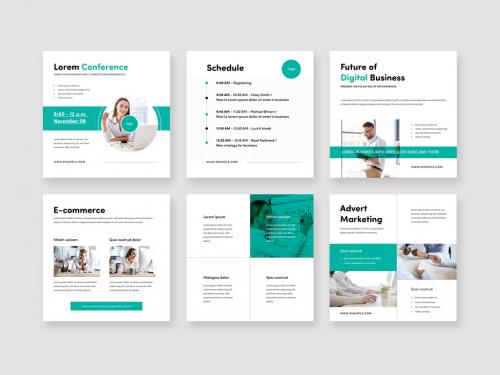 Teal Corporate Mobile Layouts for Social Media