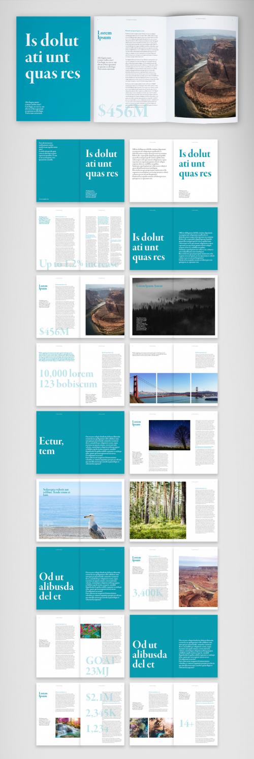 Clean Annual Report with Turquoise Accents