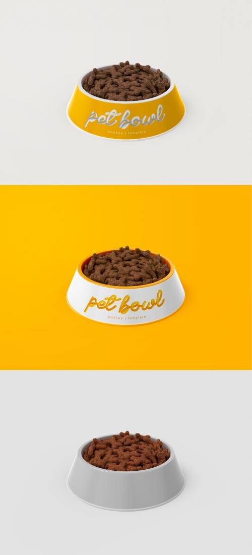 Pet Bowl with Feed Mockup