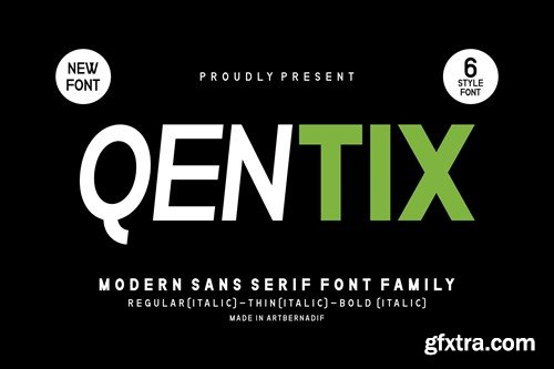 Qentix - Modern Sans Serif Font Family WMHDMMN