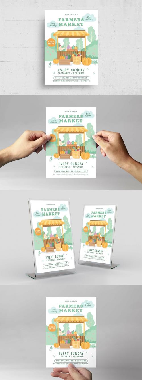 Illustrated Farmers Market Flyer Poster