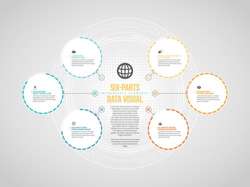 Six-Parts Data Visual Infographic