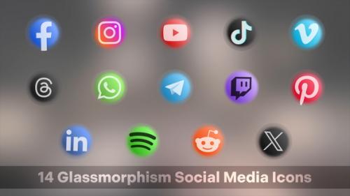 Videohive - Glassmorphism Social Media Icons - 51411403