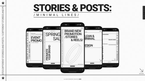 Videohive - Stories & Posts: Minimal Lines (MoGRT) - 51389136