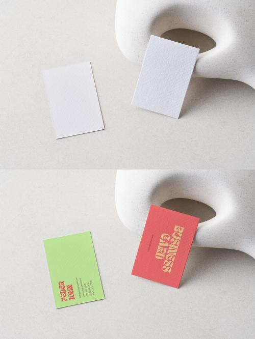 Pair of Vertical Business Cards Mockup