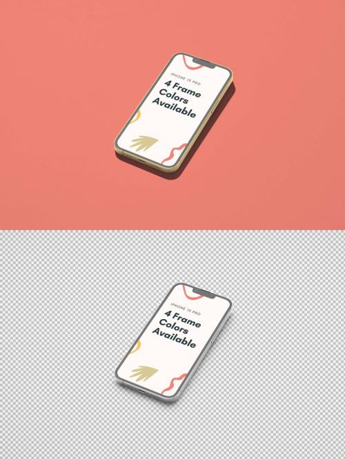 Smartphone Mockup with 4 Frame Colors