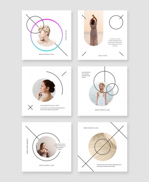Clean Social Media Layouts with Geometrical Shapes