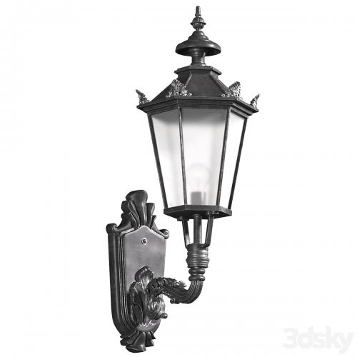 Outdoor wall streetlight. Classical Outdoor Wall Lamp Lighted Lantern Sconce