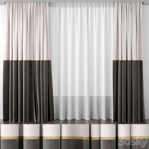 Curtains baked milk and brown 50/50