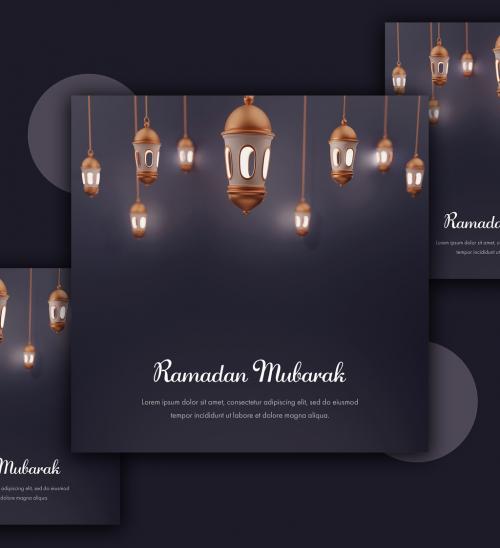 Ramadan Mubarak Concept with Arabic Lanterns