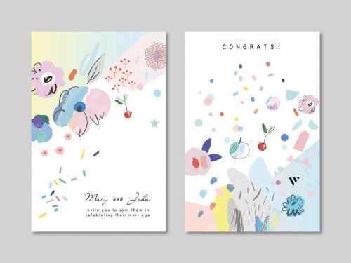 Set of Floral Posters Layout