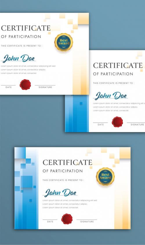 Abstract Participation Certificate Best Award Layout with Space Text