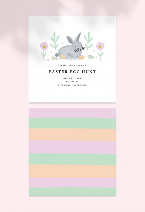 Easter Egg Hunt Invitation with Rabbit Layout