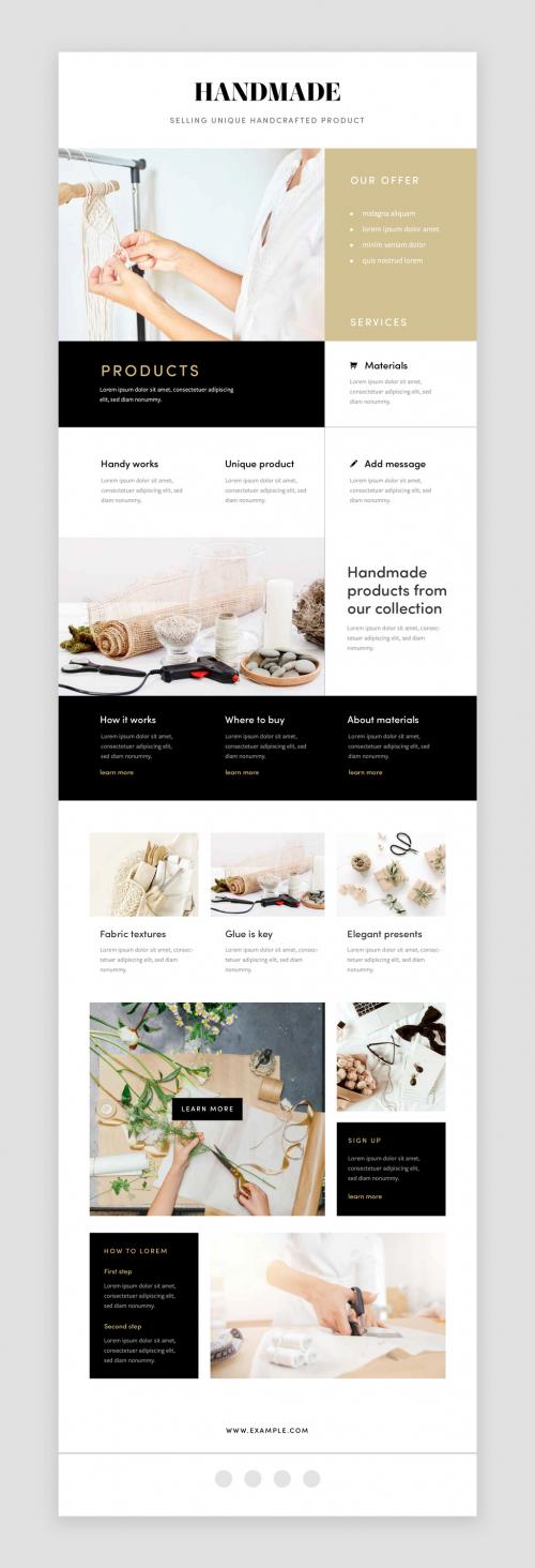 Minimalist Newsletter Layout for Handmade Products Shop