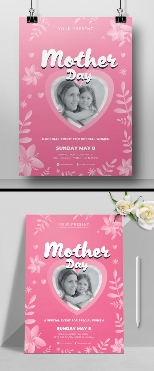 Mothers Day Sale Flyer with Rose Elements