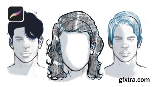 Digital Drawing in Procreate: Practice Male Hairstyles