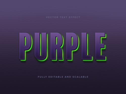 Purple Neon Art Glow Vector Text Effect