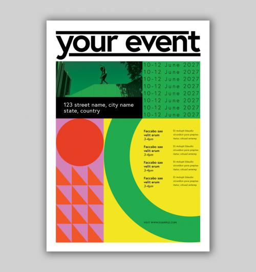 Bold Geometric Event Poster Layout