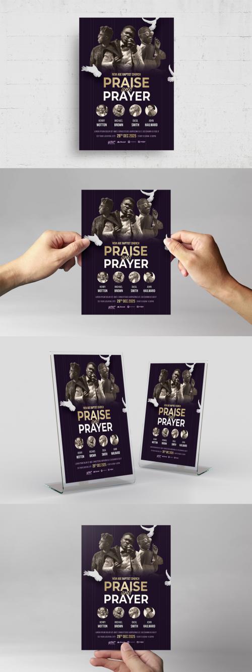 Purple Gold Christian Church Concert Flyer Poster
