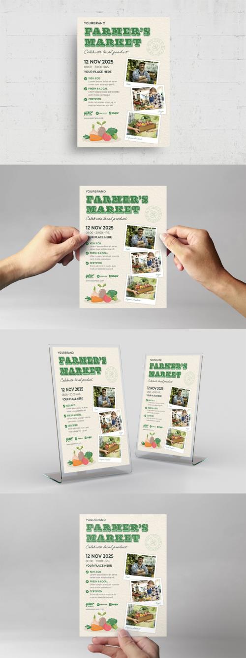 Farmers Market Organic Food Poster Flyer Layout