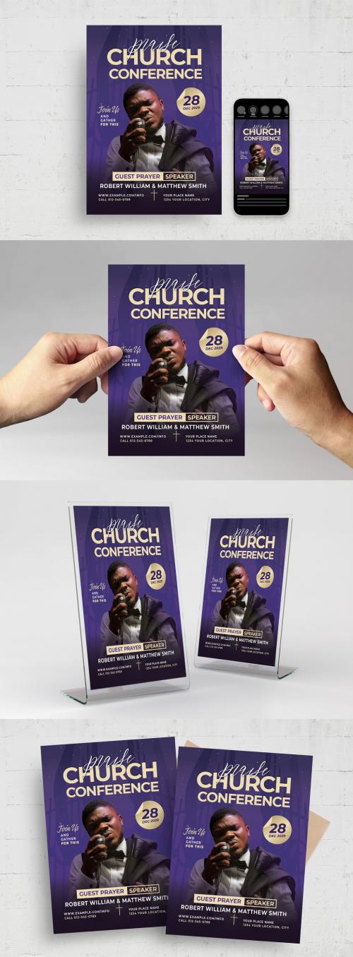 Purple Christian Church Flyer Poster