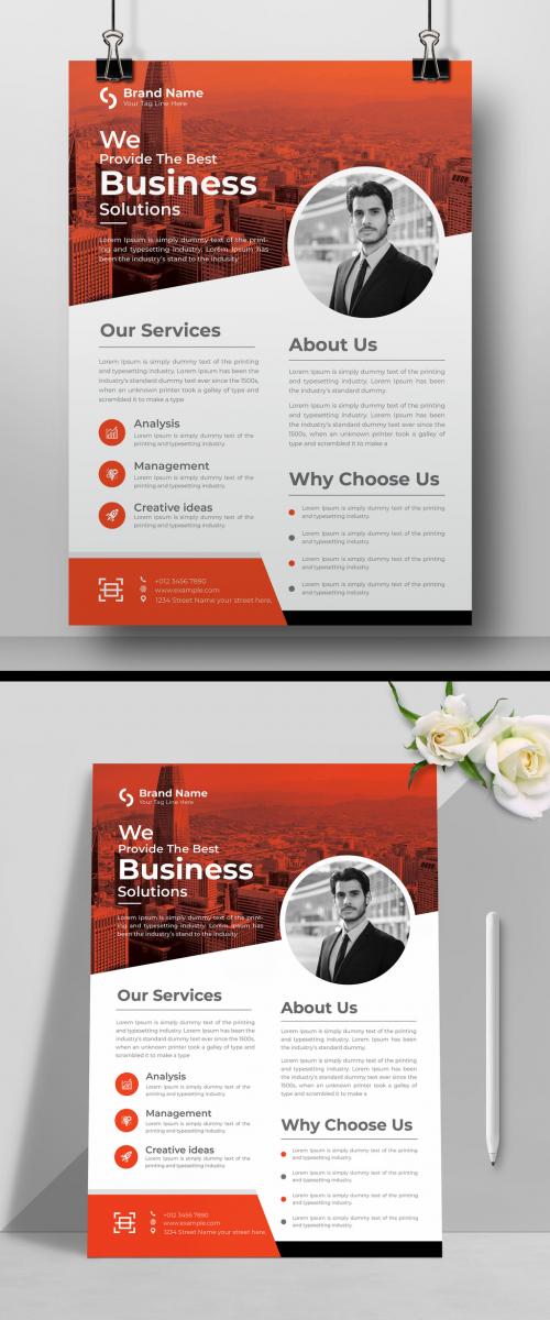 Flyer Layout with Bright Accents
