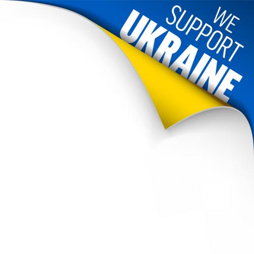 Support Ukraine Conceptual Corner Addon Illustration Layout for Web Flyer Poster