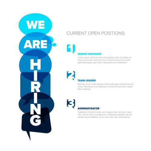 We Are Hiring Minimalistic Flyer Template with Blue Speech Bubbles