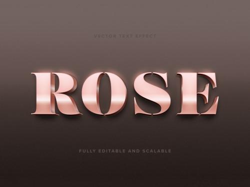 Rose Gold Text Vector Art Effect Mockup