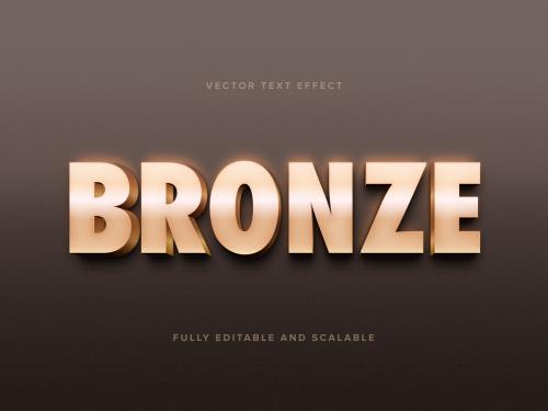 Bronze Text Vector Art Effect Mockup