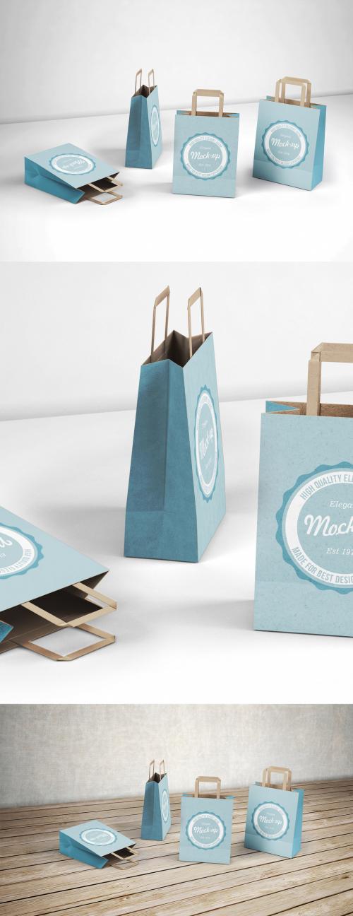 Craft Paper Shopping Bag Mock-Up Scene