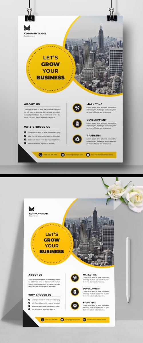 Flyer Layout with Colorful Accents