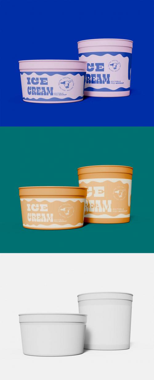Two Ice Cream Packaging Mockup