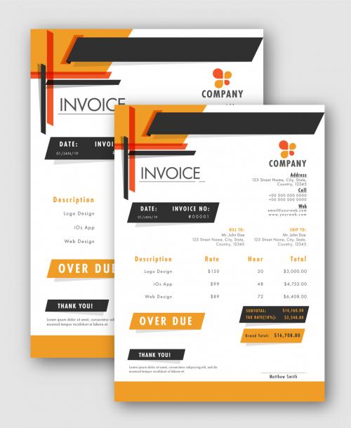 Corporate Invoice or Estimate Layout for Your Business