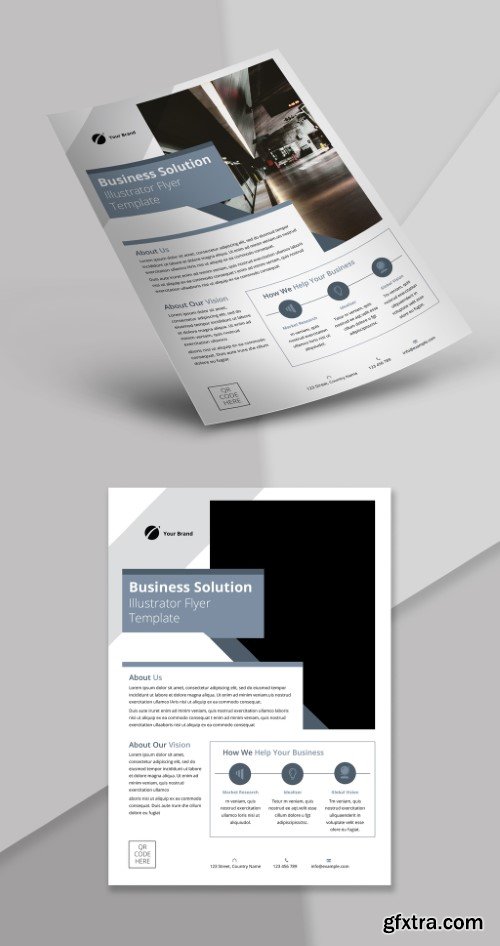 Flyer Layout with Blue-Gray Accents