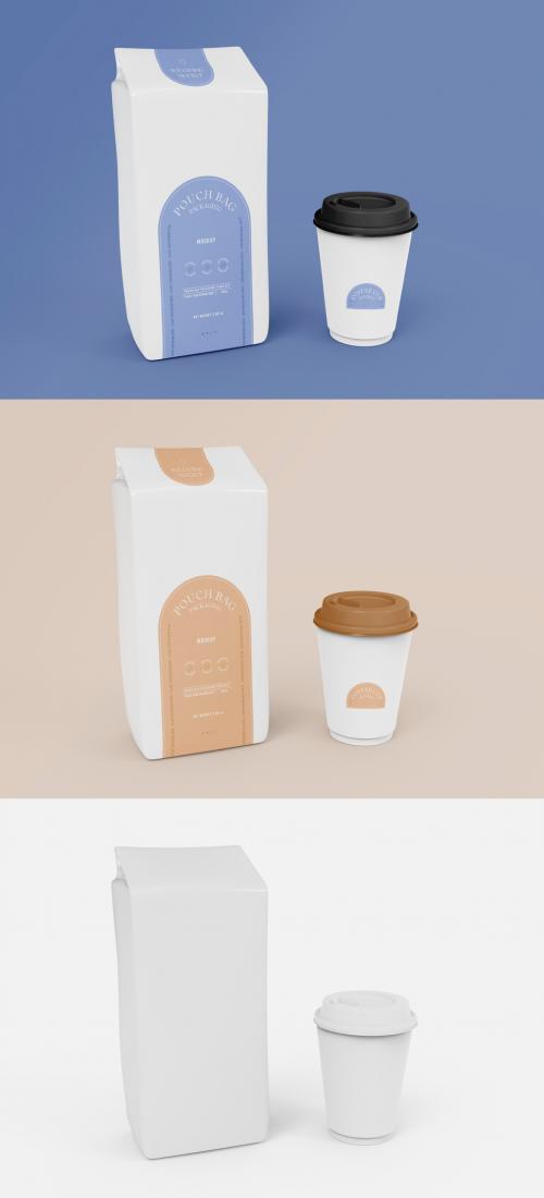 Cup and Coffee Bag Mockup